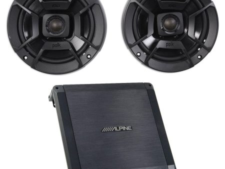 Alpine BBX-T600 300w 2 Channel Car Amplifier Amp+(2) 6.5  Polk Audio Speakers Online Sale