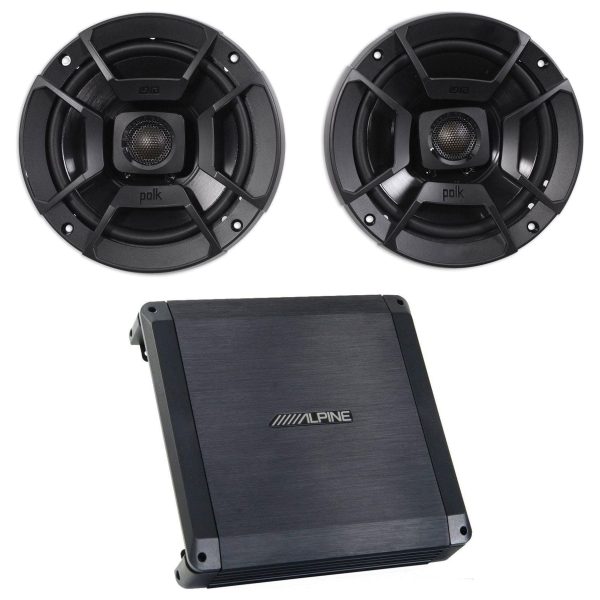 Alpine BBX-T600 300w 2 Channel Car Amplifier Amp+(2) 6.5  Polk Audio Speakers Online Sale