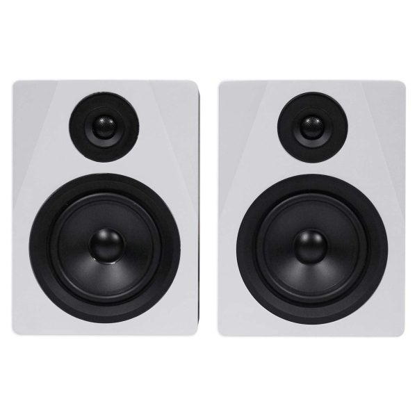 (2) Rockville 5.25  250w Powered Studio Monitors+Stands+Headphones+Mic+Foam Pads Supply