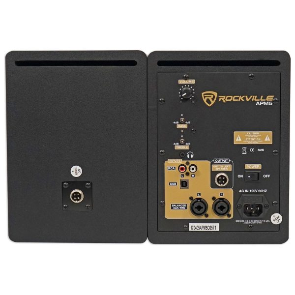 (2) Rockville 5.25  250 w Powered Studio Monitors +Stands+Headphones+Mic+Foam Pads Sale