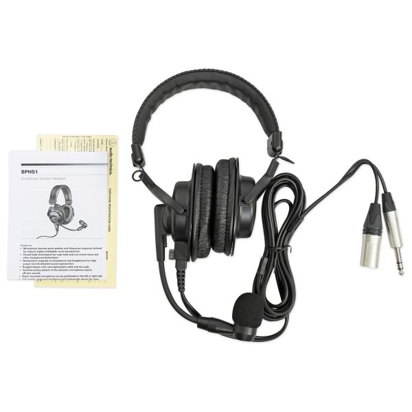 Audio Technica BPHS1 Over-Ear Broadcast Headphones+Studio Headphones+4-Way Amp on Sale