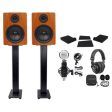 (2) Rockville APM6C 6.5  350w Powered Studio Monitors+Stands+Pads+Headphones+Mic Hot on Sale