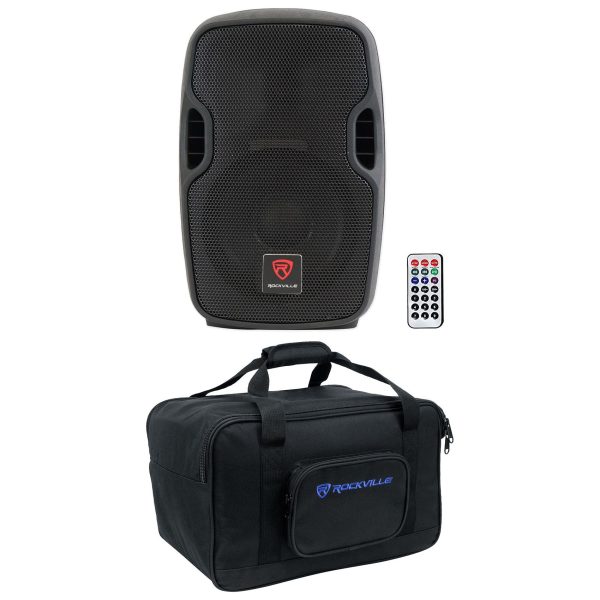 Rockville BPA8 8  Powered 300w DJ PA Speaker w Bluetooth+Weather proof Carry Bag Supply