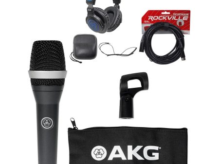 AKG D5 C Professional Dynamic Cardioid Vocal Microphone D5C Mic + Headphones Supply