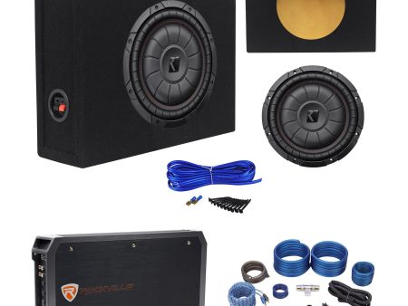 Kicker 43CVT104 COMPVT 800w 10  Shallow Subwoofer+Sealed Box+Amplifier+Wire Kit Hot on Sale