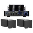 Rockville BluTube LED Tube Amplifier Home Bluetooth Receiver+(4) Cube Speakers For Discount