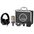 AKG C214 Condenser Microphone Recording Mic+Mackie Monitoring Headphones+Shield Fashion