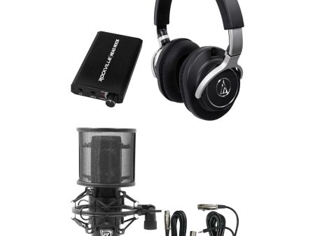 Audio Technica ATH-M70x Monitor Headphones+Headphone Amp+Studio Mic+Cables Sale