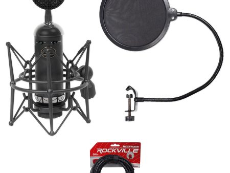 Blue Blackout Spark SL Condenser Recording Microphone+Pop Filter+XLR Cable Hot on Sale