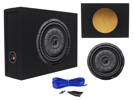 Kicker 43CVT104 COMPVT 800w 10  Shallow Slim Car Truck Subwoofer+Sealed Sub Box For Sale