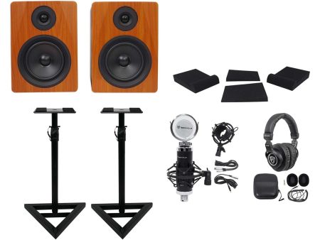 2) Rockville APM6C 6.5  350w Powered Studio Monitors+Stands+Pads+Headphones+Mic Online Hot Sale