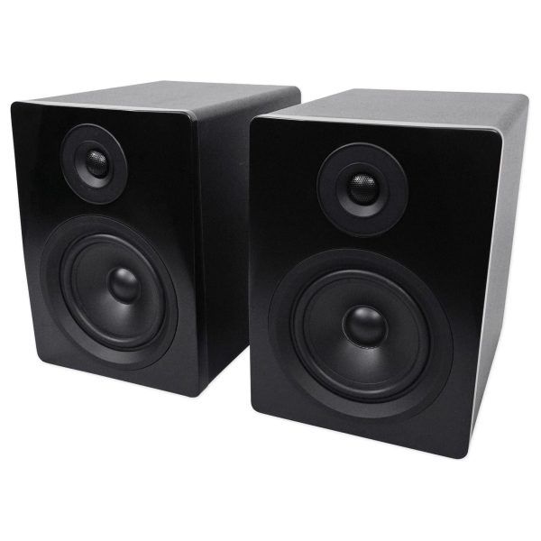 2) Rockville 5.25  250w Powered Studio Monitors +Mic+Headphones+Stand+Shield+Pads Online Sale