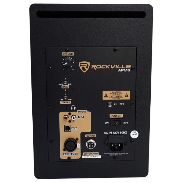 (2) Rockville APM6W 6.5  Powered Studio Monitors+Active 10  Subwoofer+Foam Pads For Discount