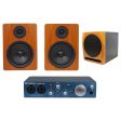 Pair Rockville APM5C 5.25  2-Way 250W Powered Studio Monitors+10  Sub+Interface For Sale