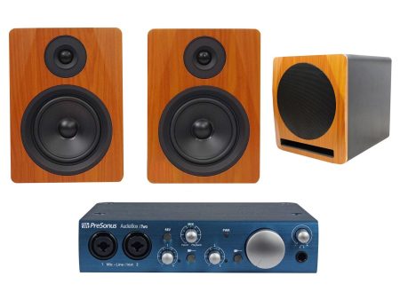 Pair Rockville APM5C 5.25  2-Way 250W Powered Studio Monitors+10  Sub+Interface For Sale