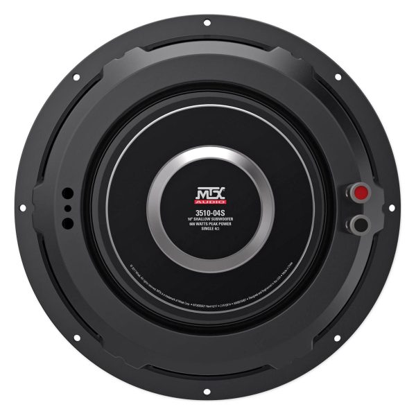 MTX 3510-04S 10  600 Watt Shallow Car Subwoofer+Sealed Sub Box Slim Enclosure on Sale