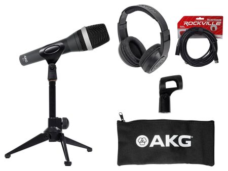 AKG D5 C Pro Dynamic Cardioid Vocal Microphone D5C+Desk Stand+Headphones+Cable Online Sale