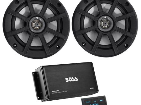 (2) Kicker 42PSC652 PSC65 6.5  240w ATV UTV RZR Speakers+Bluetooth Amp+Remote For Cheap