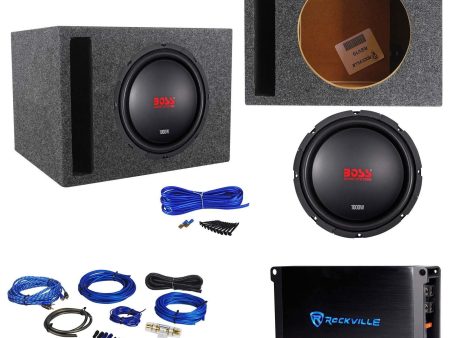 Boss Audio CXX104DVC 10  1000 Watt Subwoofer+Vented Box+Mono Amplifier+Amp Kit Supply