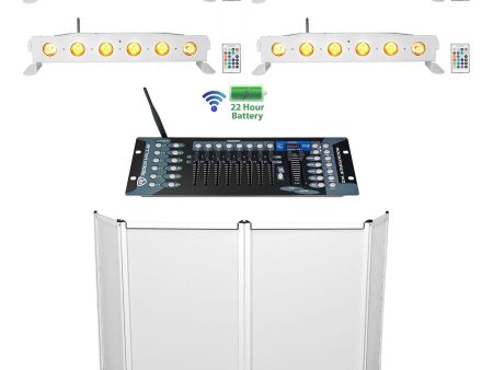 Rockville RFAAW DJ Facade Booth+(4) Wireless DMX Battery Strip Lights+Controller Online Sale