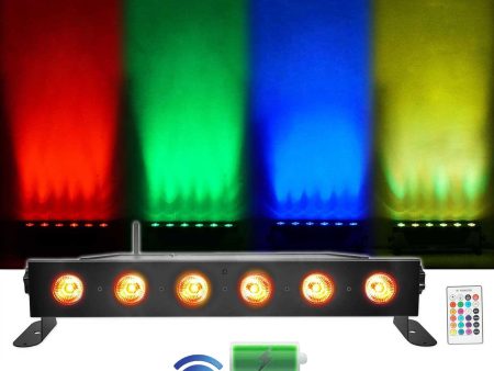 Rockville BEST STRIP 60 Black Battery Powered DJ Light Bar Wireless DMX+RGBWA+UV Cheap