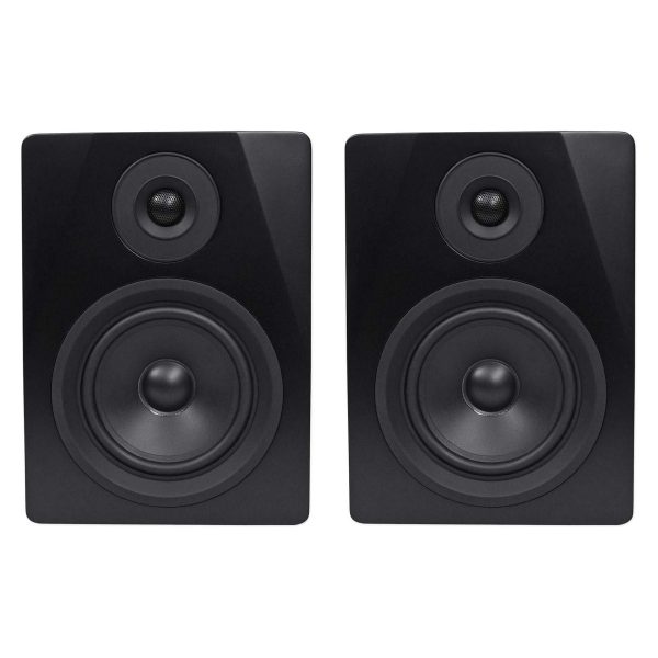 2) Rockville 5.25  250w Powered Studio Monitors +Mic+Headphones+Stand+Shield+Pads Online Sale