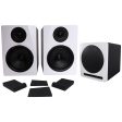 (2) Rockville APM6W 6.5  Powered Studio Monitors+Active 10  Subwoofer+Foam Pads For Discount