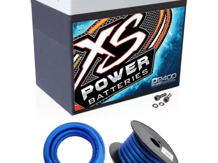 XS Power D2400 3500 Amp Car Audio Battery+Terminal Hardware+Power Ground Wires Online Sale