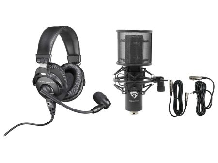 Audio Technica BPHS1 Over-Ear Broadcast Headphones Headset w boom+Studio Mic Sale