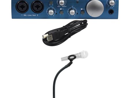 Presonus Audiobox iTwo 2X2 USB PC Mac Recording Interface+Gooseneck Mic Stand For Discount