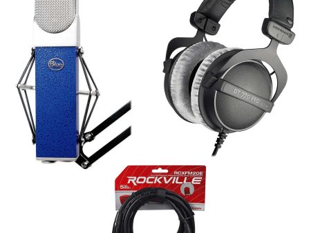 Blue Blueberry Condenser Studio Recording Microphone Mic+Beyerdynamic Headphones Sale