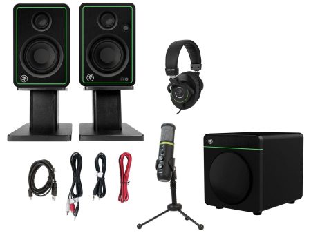 Mackie Creator Bundle w  Monitors+Sub+Condenser Mic+Headphones+Desktop Stands For Discount