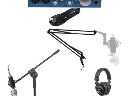 Presonus Audiobox iTwo 2X2 USB Interface+Headphones+Mic+Filter+Boom+Mic Stand Online Hot Sale