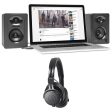 Audio Technica ATH-M60X Monitor Headphones+Pair Samson Studio Monitor Speakers Cheap