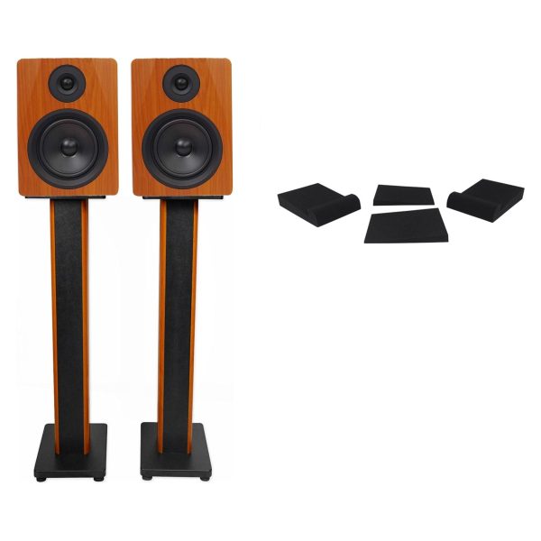 Pair Rockville APM6C 6.5  2-Way 350 Watt USB Studio Monitors+36  Stands+Pads Cheap