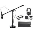 Audio Technica 1-Person PC Podcasting Podcast Microphone+Boom Stand+Headphones on Sale