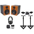 Pair Rockville APM6C 6.5  350W Powered Studio Monitors+Stands+Pads+Headphones Online Hot Sale