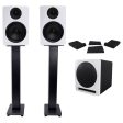 (2) Rockville APM6W 6.5  Powered Studio Monitors+Active 10  Subwoofer+Stands+Pads on Sale