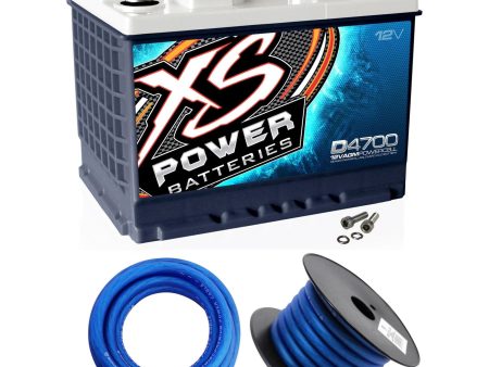 XS Power D4700 2900 Amp 12V Group 48 Power Cell AGM Battery + Power Ground Wires Online Hot Sale