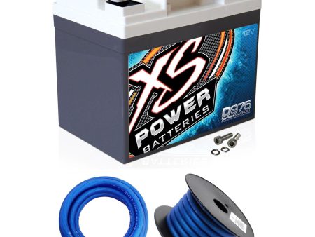 XS Power D975 2100 Amp AGM Power Cell Car Battery+Hardware+Power Ground Wires For Cheap