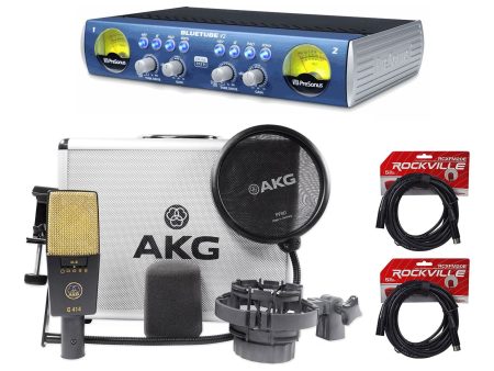 AKG C414 XLII Studio Condenser Microphone+Presonus Recording Tube Mic Preamp Fashion