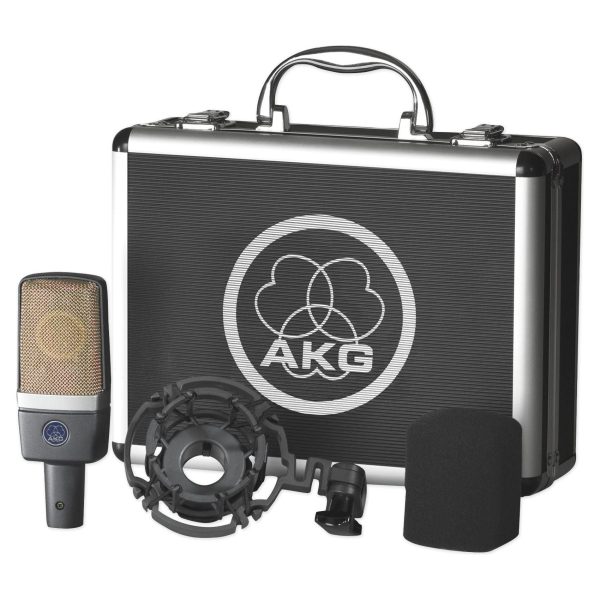 AKG C214 Condenser Microphone Recording Mic+Samson Headphones+Amplifier+Shield For Discount