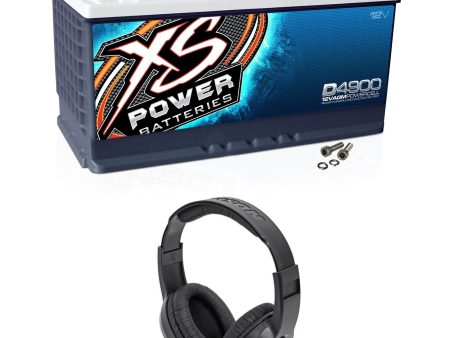 XS Power D4900 4000 Amp 12V Power Cell Car Audio Sealed AGM Battery+Headphones Hot on Sale