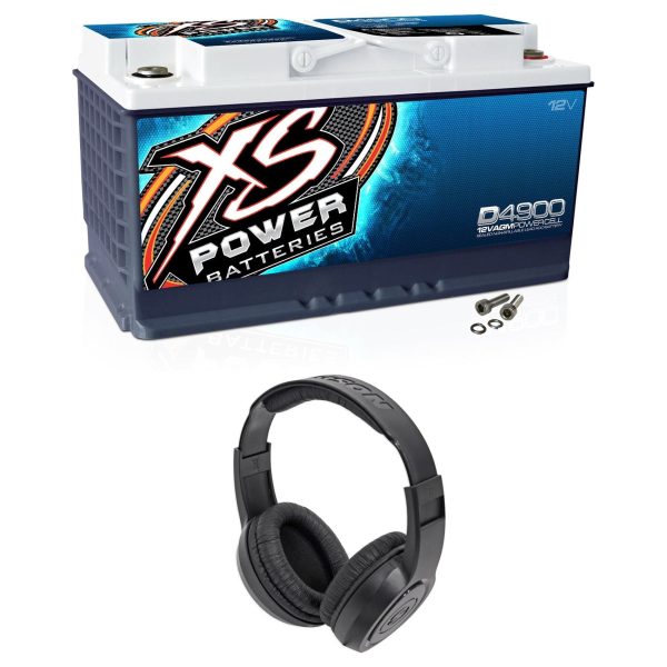 XS Power D4900 4000 Amp 12V Power Cell Car Audio Sealed AGM Battery+Headphones Hot on Sale