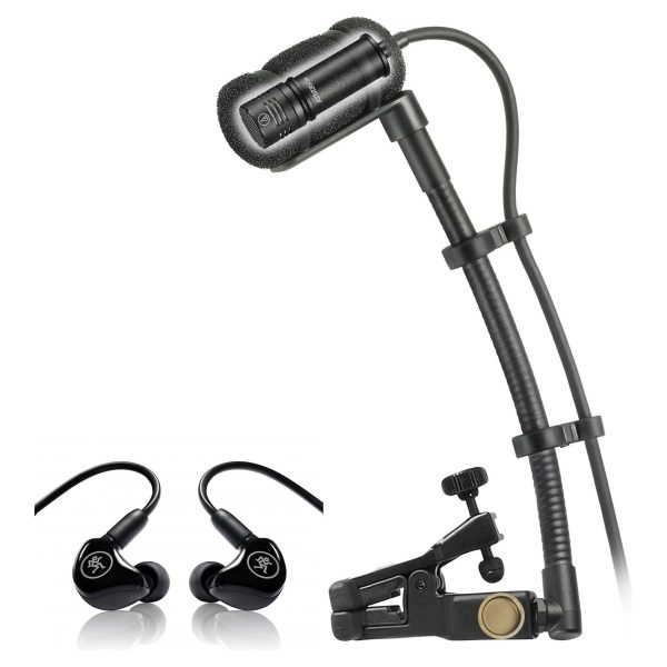 Audio Technica ATM350U Mini Condenser Instrument Microphone+Pair Mackie Monitors Online Hot Sale