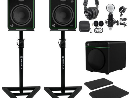 Studio Kit (2) Mackie CR5-XBT 5  Studio Monitors+8  Sub+Headphones+Mic+Stands Online