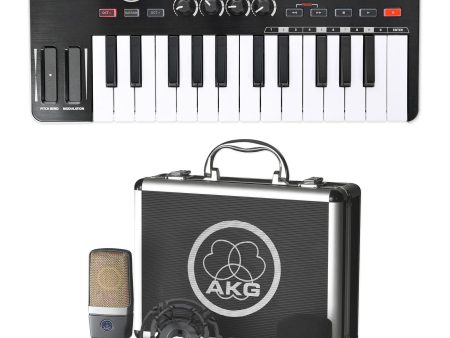 AKG C214 Pro Studio Condenser Microphone Recording Mic+Samson MIDI Controller Online Hot Sale