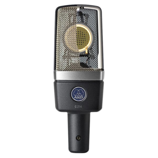 AKG C214 Condenser Microphone Recording Mic+Samson Headphones+Amplifier+Shield For Discount