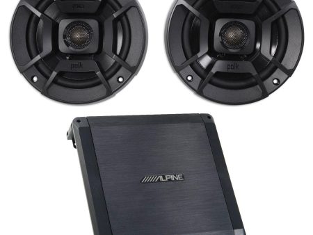 Alpine BBX-T600 300w 2 Channel Car Amplifier Amp+(2) 5.25  Polk Audio Speakers For Discount