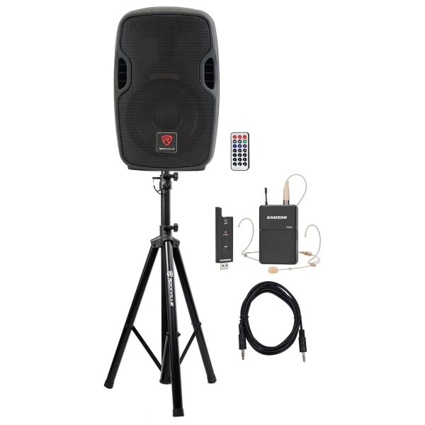 Rockville BPA 8  Church Speaker Sound System w Headset Mic For Sermons, Speeches Sale